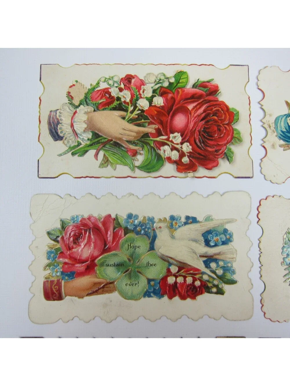 Antique Ephemera Lot of 8 Victorian 19th Century Calling Love Cards Hidden Names